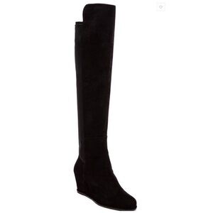 Stuart Weitzman Black Over-the-Knee Wedge Boots